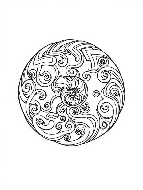 spiral pattern coloring page