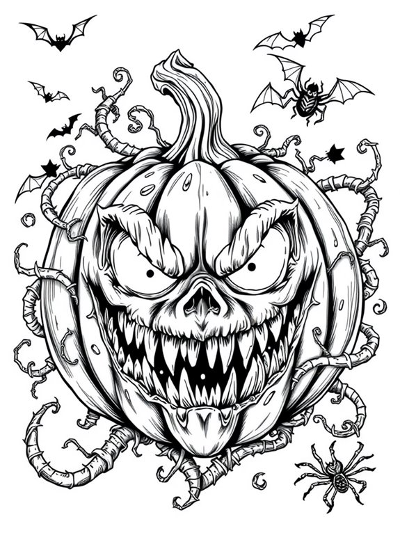 spooky pumpkin coloring activity