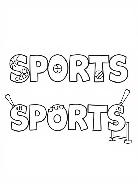 sports themed coloring activity