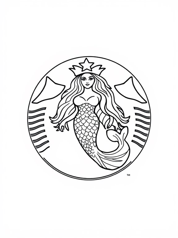 starbucks mermaid logo coloring