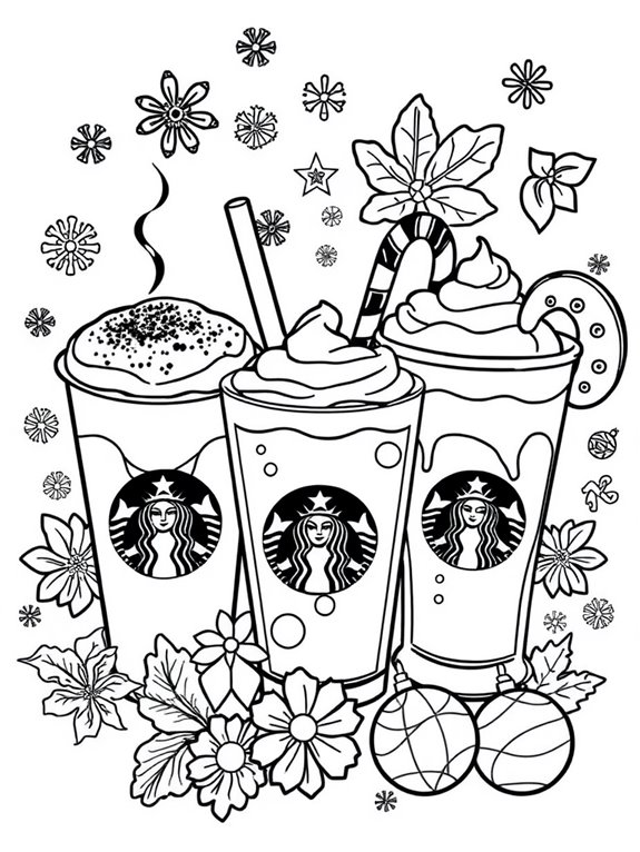 starbucks seasonal drinks coloring page