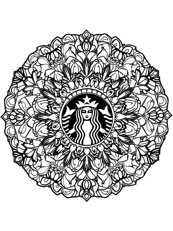 starbucks themed coloring page