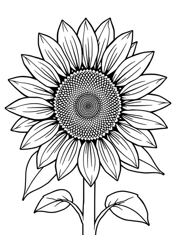 sunflower coloring activity page
