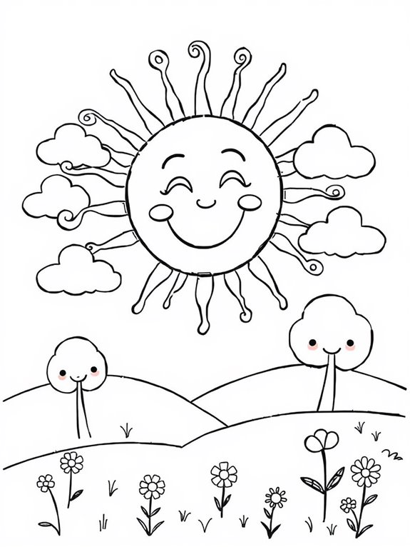 sunny day coloring page