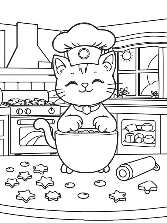 super kitty bakes cookies