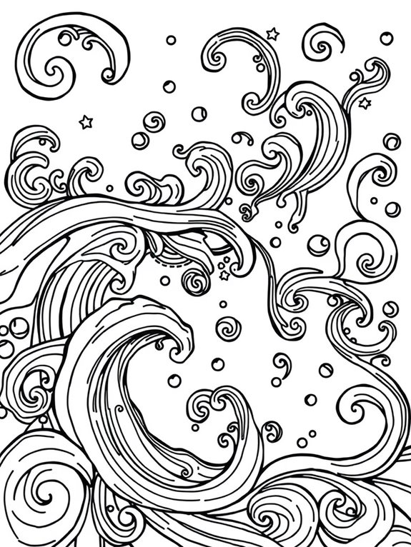 swirling waves coloring activity