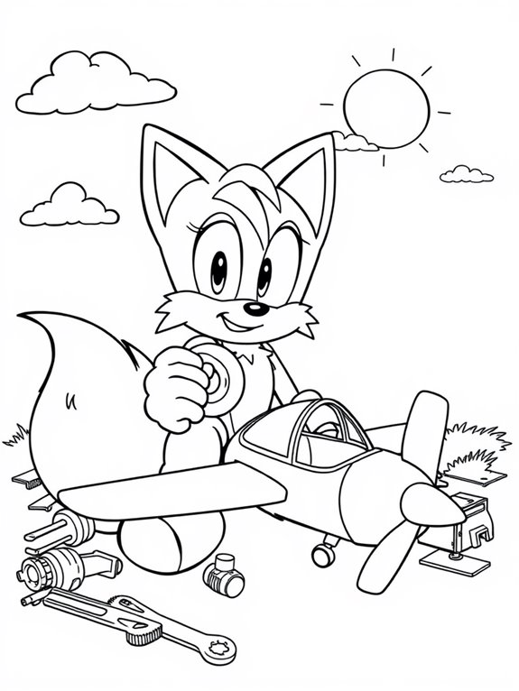 tails constructs airplane illustration