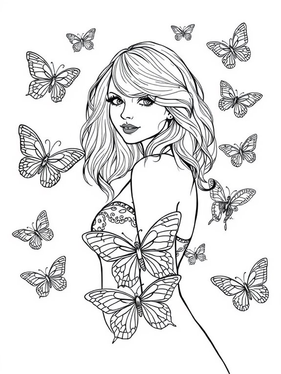 taylor swift butterfly coloring