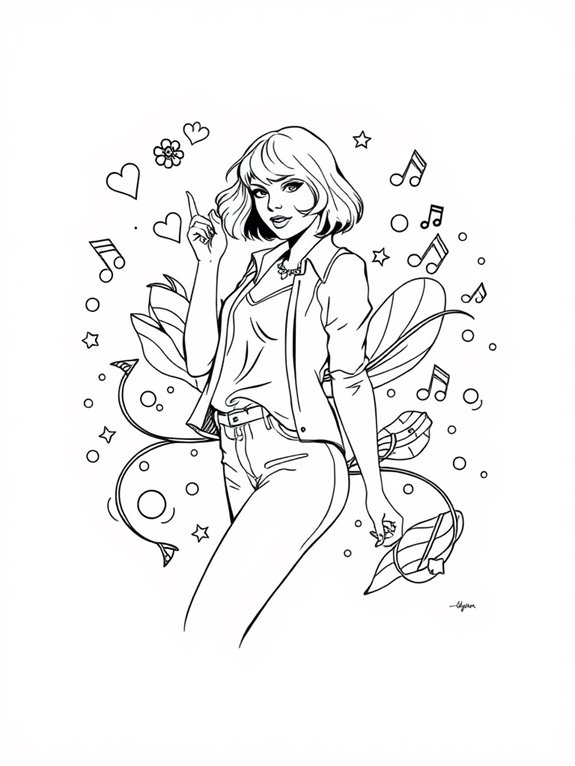 taylor swift coloring page
