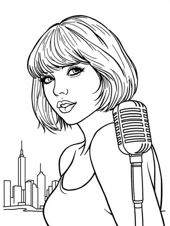 taylor swift coloring page