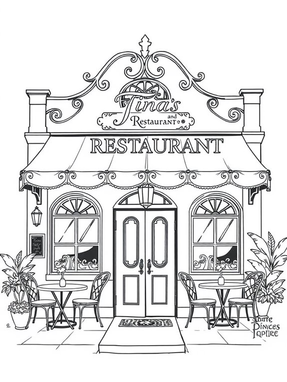 tiana s restaurant coloring page