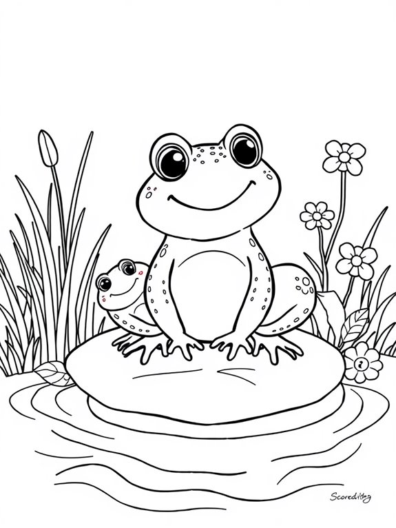 toad family coloring activity