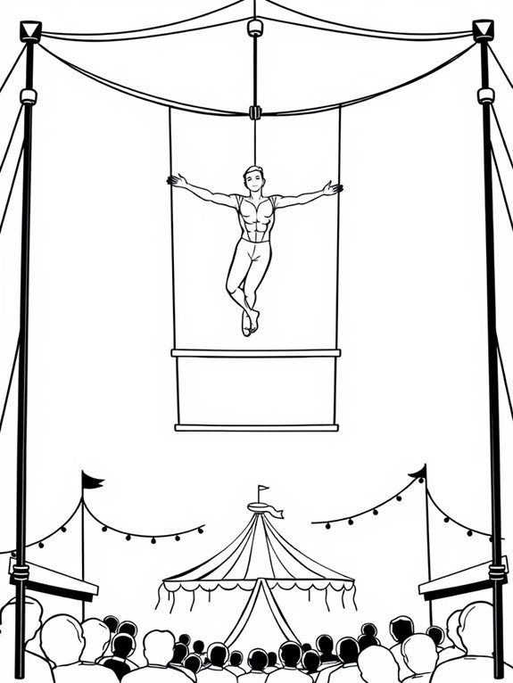 trapeze artist coloring page