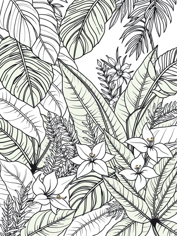 tropical plant coloring activity