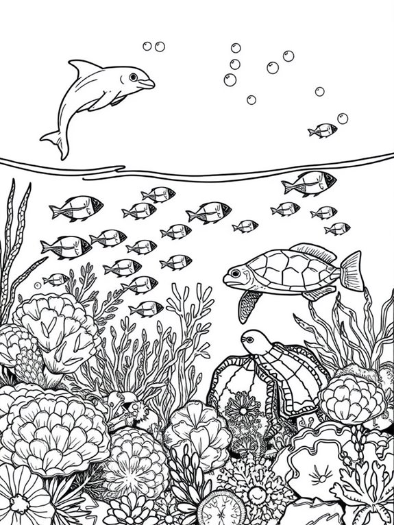 underwater coloring page design