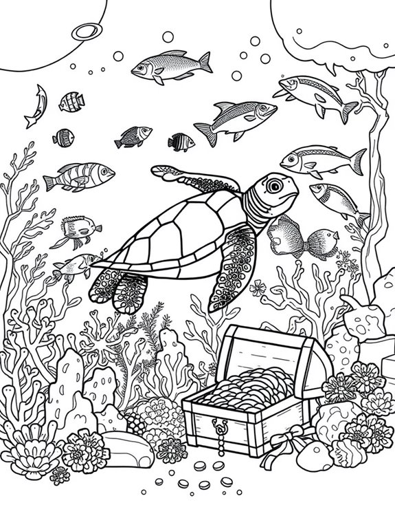 underwater coloring page fun