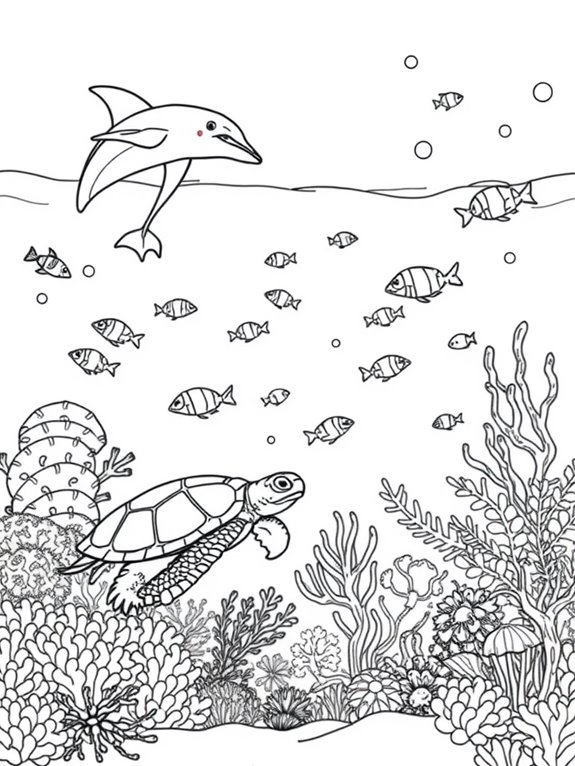 underwater coloring page fun