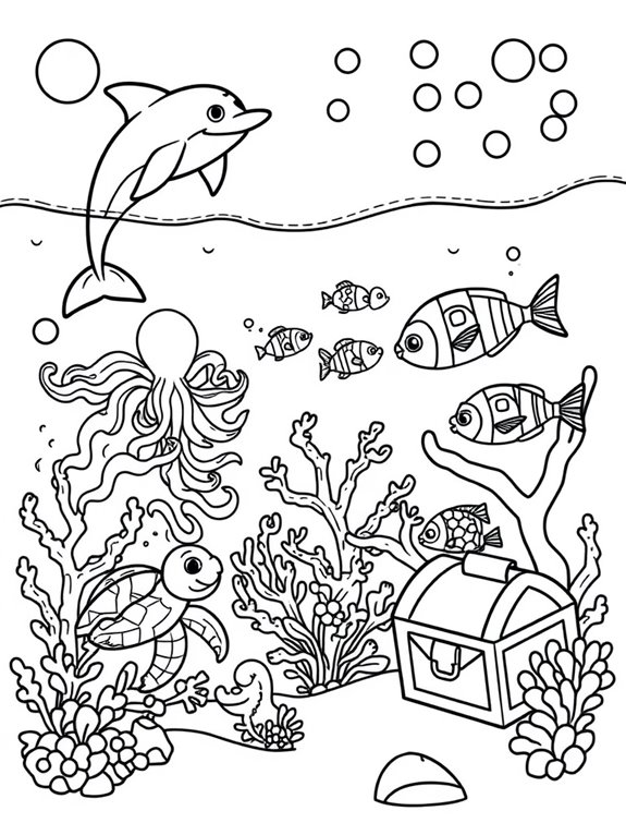 underwater coloring page fun