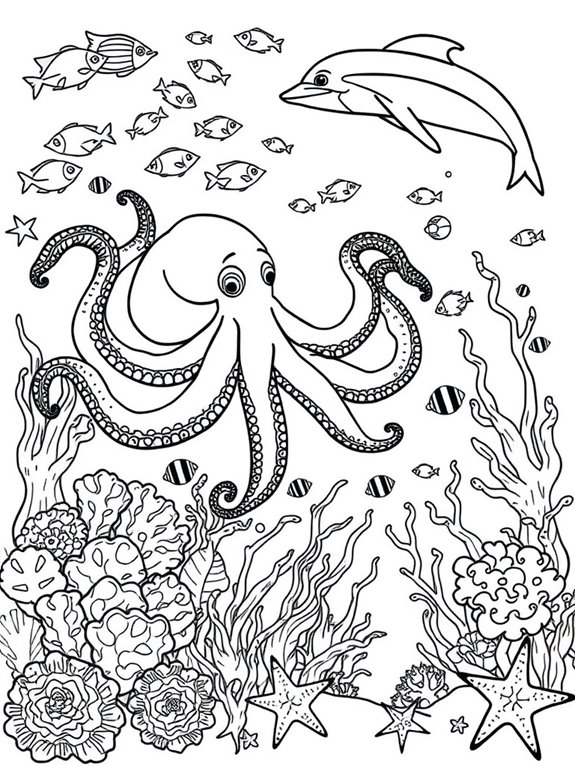 underwater coloring page fun