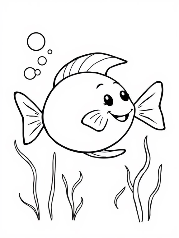 underwater fish coloring page