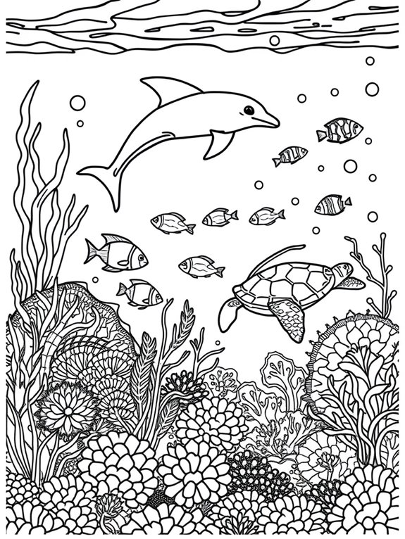 underwater world coloring page