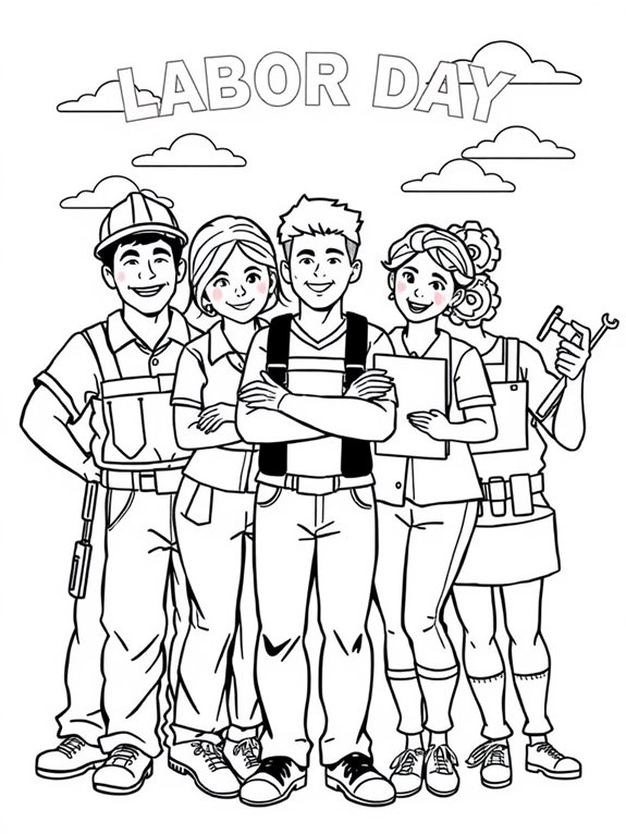 union workers coloring activity