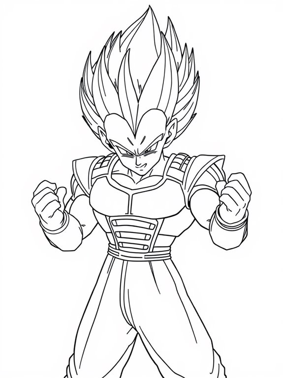 vegeta coloring page art