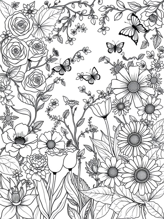 vibrant floral coloring activity