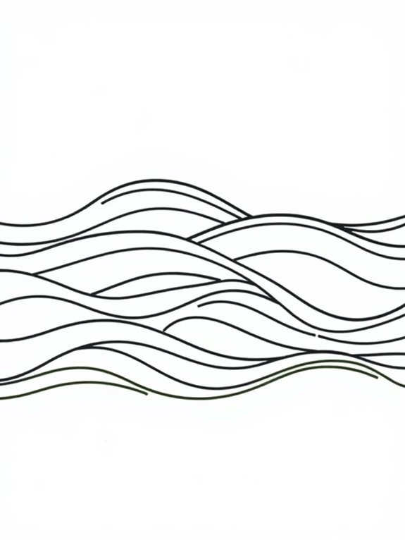waves and curves coloring page