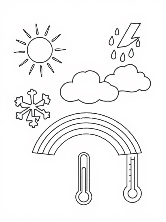 weather symbols coloring page