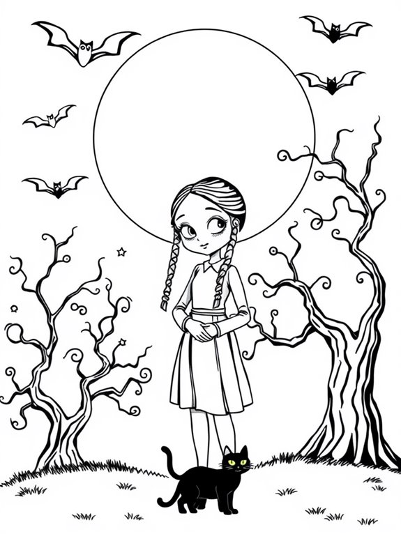 wednesday addams coloring page