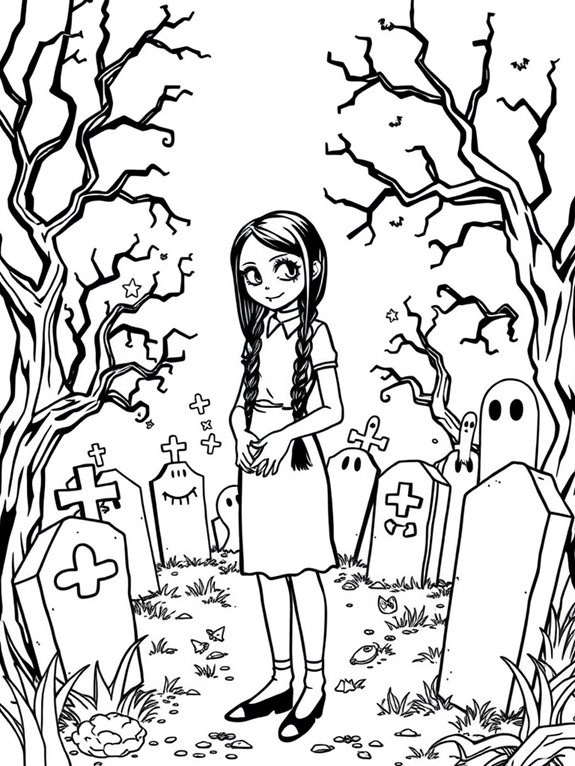wednesday addams graveyard scene