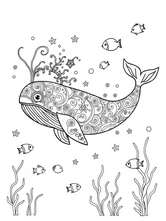 whale spirit coloring page