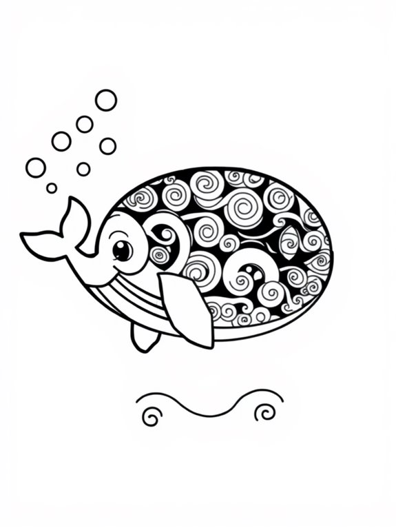 whale themed coloring activity