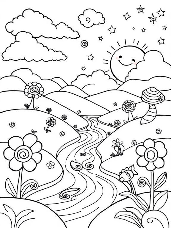 whimsical landscape for children