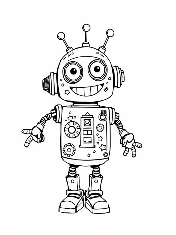 whimsical robotic coloring activity