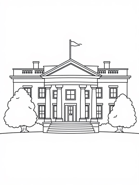 white house coloring page