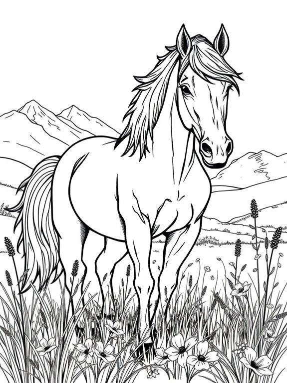 wild horse coloring activity