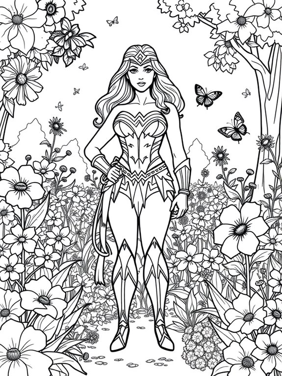 wonder woman garden scene