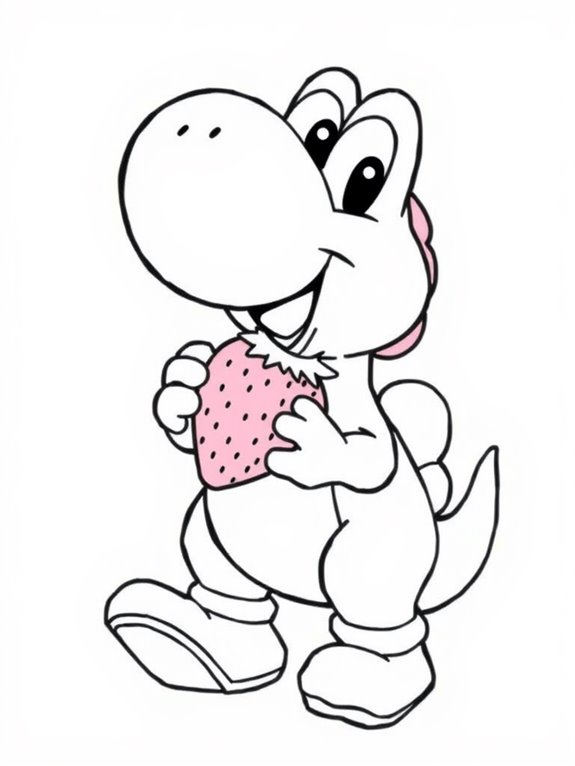 yoshi enjoying a snack