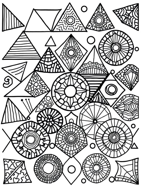 zentangle geometric shapes coloring