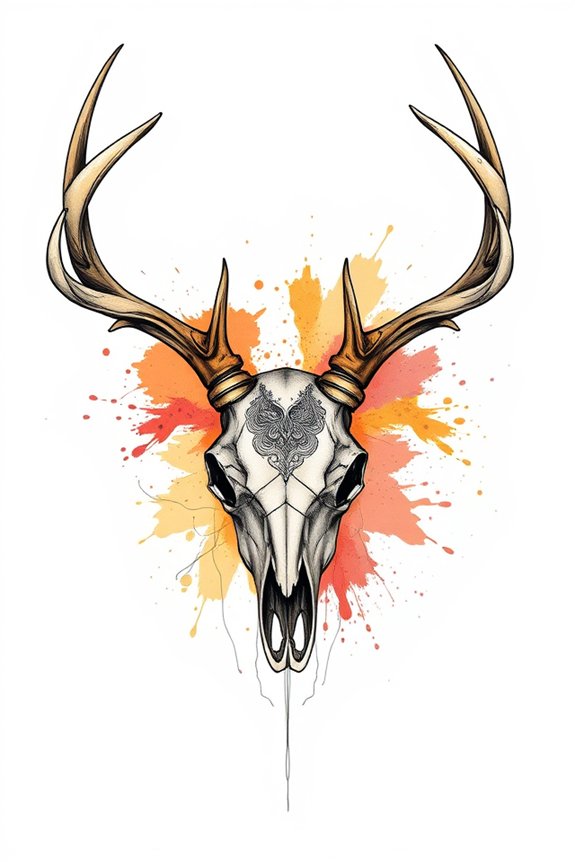 abstract deer skull art