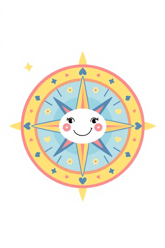 adorable compass rose drawing