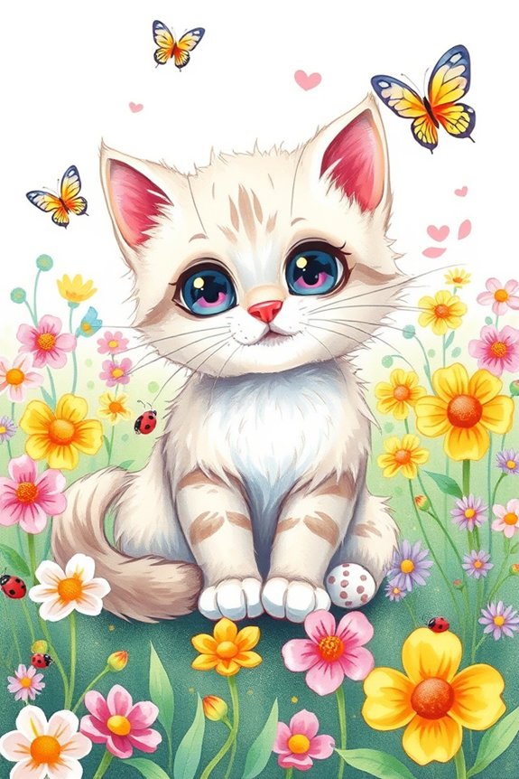 adorable kitty drawing project