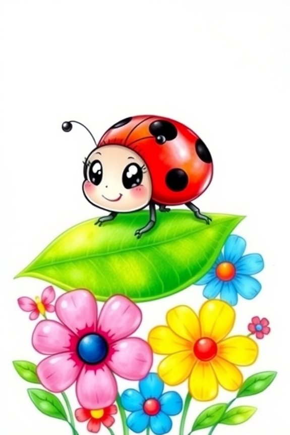 adorable ladybug drawing project