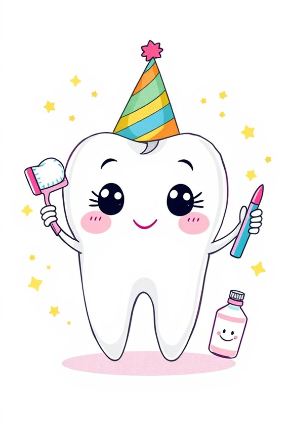 adorable tooth character design