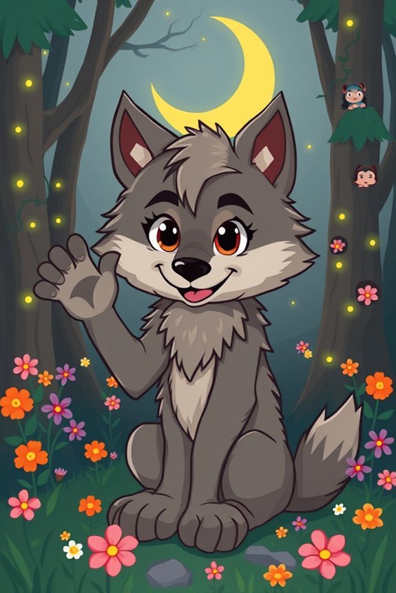 adorable werewolf character design