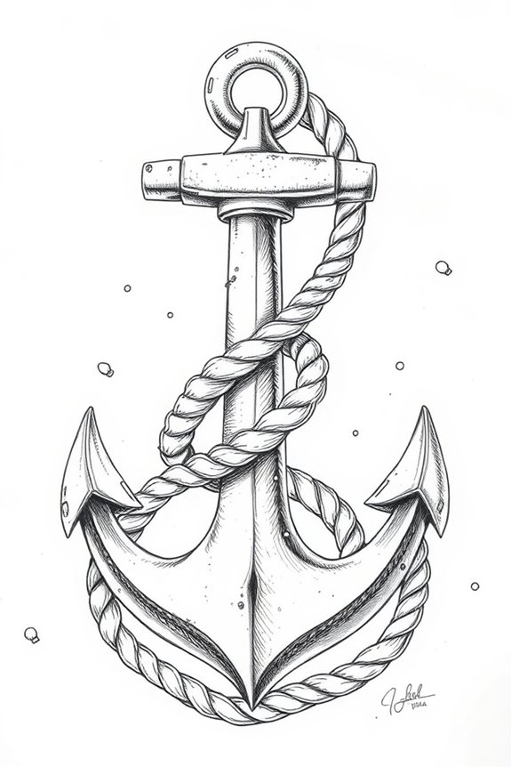 anchor and rope drawing
