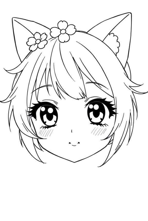 anime face line drawing
