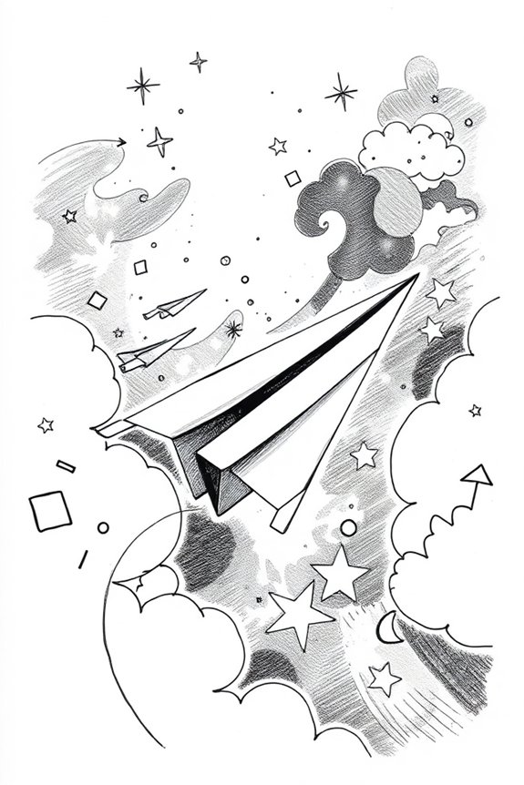 artistic black and white drawing